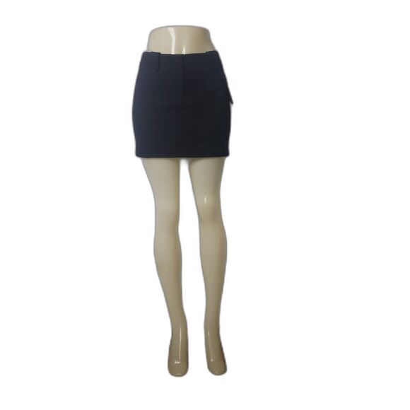 bebe Skirt Womens 2 Black Mini Belt Loop Side Flap Pocket Made in USA Stretch - Picture 1 of 9